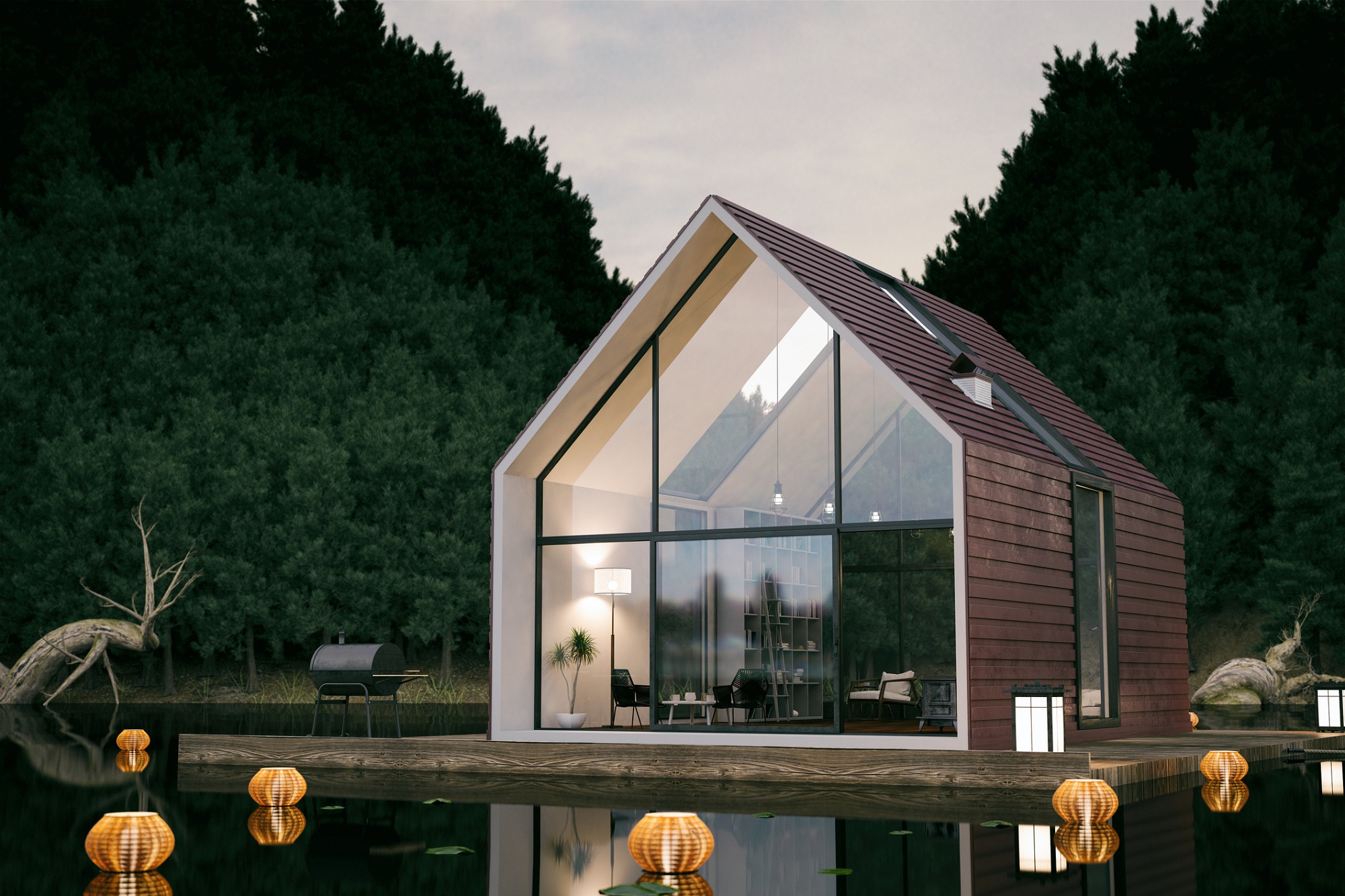 Modern Lake House image alt